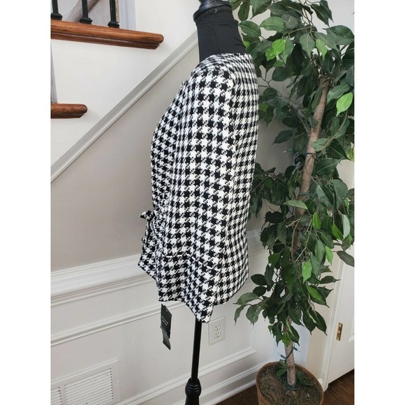 Signature By Larry levine Womens Black & White Polyester Buttons Casual Jacket - Picture 5 of 12